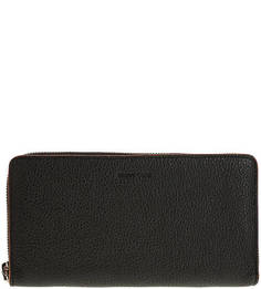 Кошелек черного цвета из зерненой кожи Gianni Conti