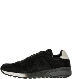 Замшевые черные кроссовки на шнуровке Premiata