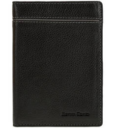 Кожаная обложка для паспорта черного цвета Gianni Conti