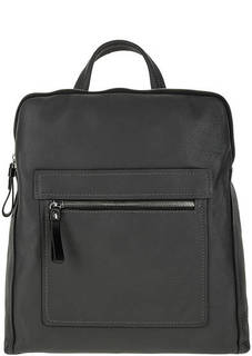 Черный кожаный рюкзак с одним отделом на молнии Gianni Conti