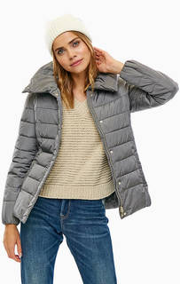 Серая демисезонная куртка с застежкой на молнию и кнопки Geox