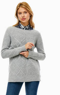Шерстяной серый джемпер с длинными рукавами Barbour