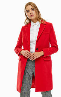 Красное демисезонное пальто с карманами Gaudi