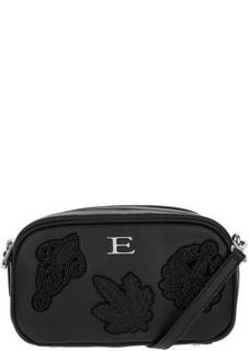 Маленькая черная сумка с декоративными нашивками Ermanno Ermanno Scervino
