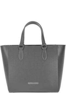 Кожаная сумка серого цвета на молнии Ermanno Ermanno Scervino