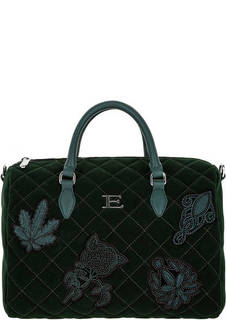 Зеленая бархатная сумка с одним отделом на молнии Ermanno Ermanno Scervino