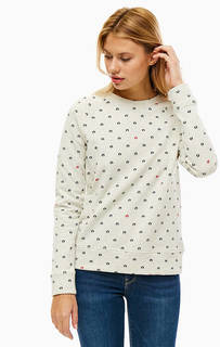 Хлопковый бежевый свитшот в горошек Barbour