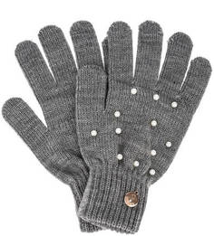 Вязаные перчатки с бусинами Guess