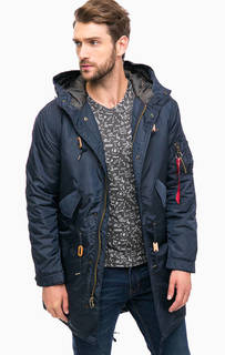 Синяя парка с капюшоном Alpha Industries