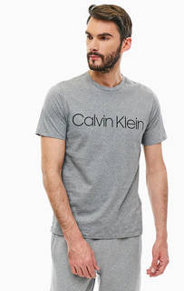 Хлопковая футболка с логотипом бренда Calvin Klein