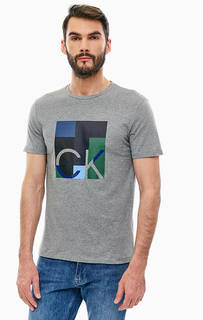 Хлопковая футболка с принтом Calvin Klein