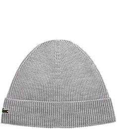 Шерстяная шапка с логотипом бренда Lacoste