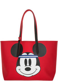 Вместительная сумка с длинными ручками и оригинальным принтом Lacoste