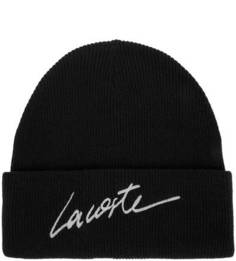 Шапка мелкой вязки с содержанием шерсти Lacoste