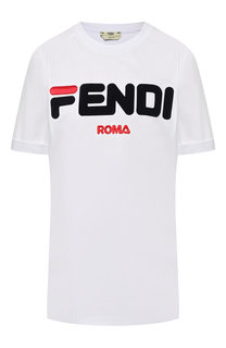 Хлопковая футболка с логотипом бренда Fendi