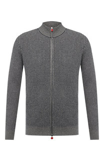 Кашемировый кардиган на молнии с воротником-стойкой Kiton
