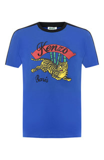 Хлопковая футболка с декоративной отделкой Kenzo