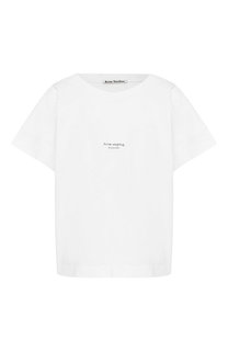 Хлопковая футболка с логотипом бренда Acne Studios
