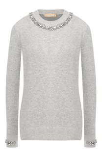 Пуловер из смеси кашемира и хлопка с декоративной отделкой Michael Kors Collection