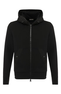 Хлопковая толстовка на молнии с капюшоном Moncler