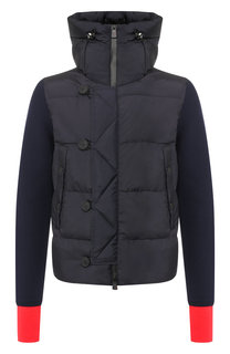 Кардиган на молнии с утепленной вставкой и капюшоном Moncler