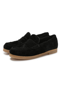 Кожаные лоферы Bromley с отделкой из овчины Stuart Weitzman
