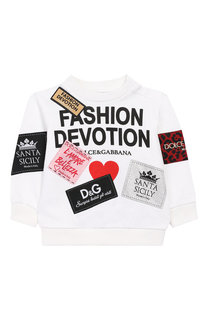 Хлопковый свитшот с аппликациями Dolce & Gabbana