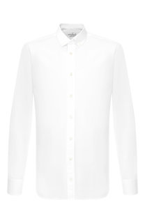 Хлопковая рубашка с воротником button down Van Laack