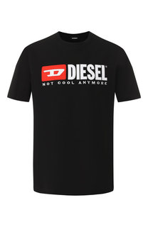 Хлопковая футболка с логотипом бренда Diesel