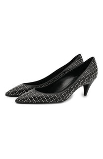 Кожаные туфли Charlotte на каблуке kitten heel Saint Laurent