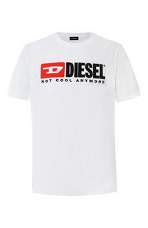 Хлопковая футболка с логотипом бренда Diesel