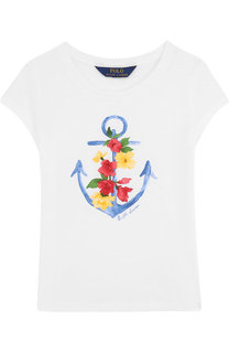 Хлопковая футболка с принтом Polo Ralph Lauren