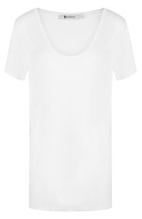 Однотонная футболка с круглым вырезом из вискозы T by Alexander Wang