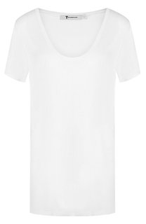 Однотонная футболка с круглым вырезом из вискозы T by Alexander Wang