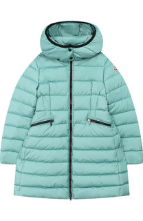 Пуховое пальто на молнии с капюшоном Moncler Enfant