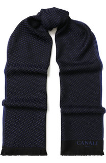 Шерстяной шарф с бахромой Canali