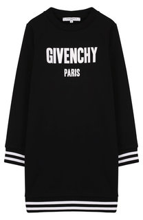 Хлопковое мини-платье прямого кроя с логотипом бренда Givenchy