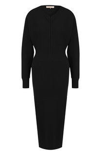 Приталенное шерстяное платье-миди с круглым вырезом Emilio Pucci