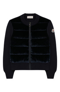 Шерстяной кардиган на молнии Moncler Enfant