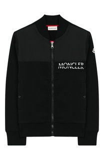 Хлопковый кардиган на молнии Moncler Enfant