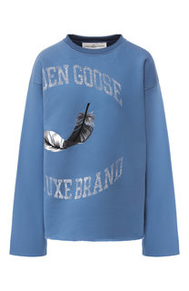 Хлопковый пуловер с принтом Golden Goose Deluxe Brand