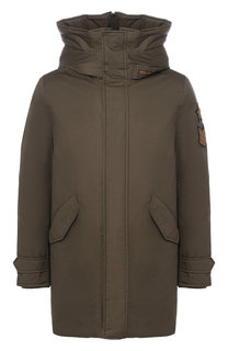 Пуховая парка на молнии с капюшоном Woolrich