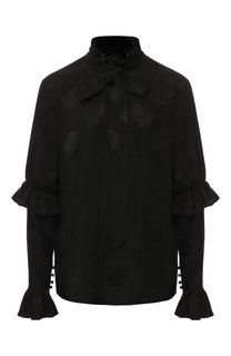 Шелковая блуза с воротником аскот Saint Laurent