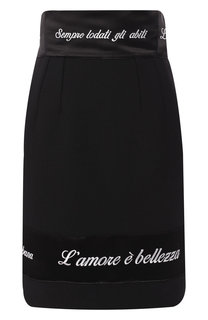 Юбка с завышенной талией и логотипом бренда Dolce & Gabbana