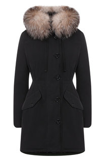 Парка с меховой отделкой капюшона Moncler