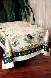 Скатерть "Снегири" 150х180 NATUREL