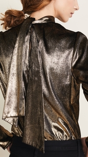 FRAME Metallic Tie Top