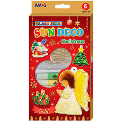 Набор витражных красок Amos "Новогодний №1" с витражами Амос