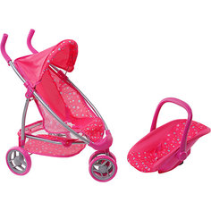 Коляска для кукол Buggy Boom "Nadin" 2 в 1, розовая