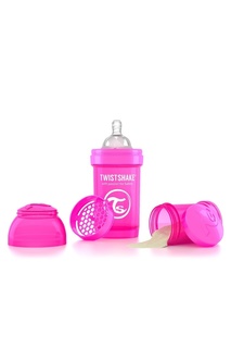 Антиколиковая розовая бутылочка для кормления, 180 мл Twistshake